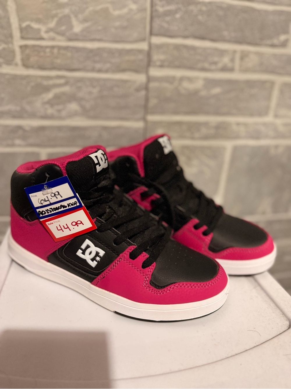 DC Magenta and Black High-Top Sneakers